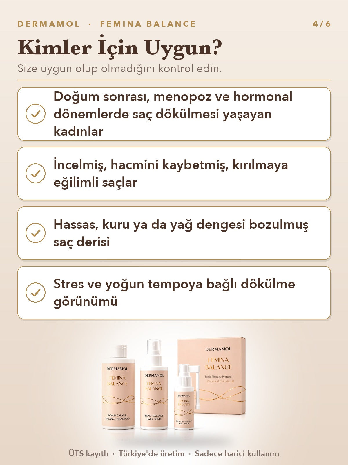 Dermamol Femina Balance Kadın Saç Bakım Seti 3'li Paket (3 Aylık)