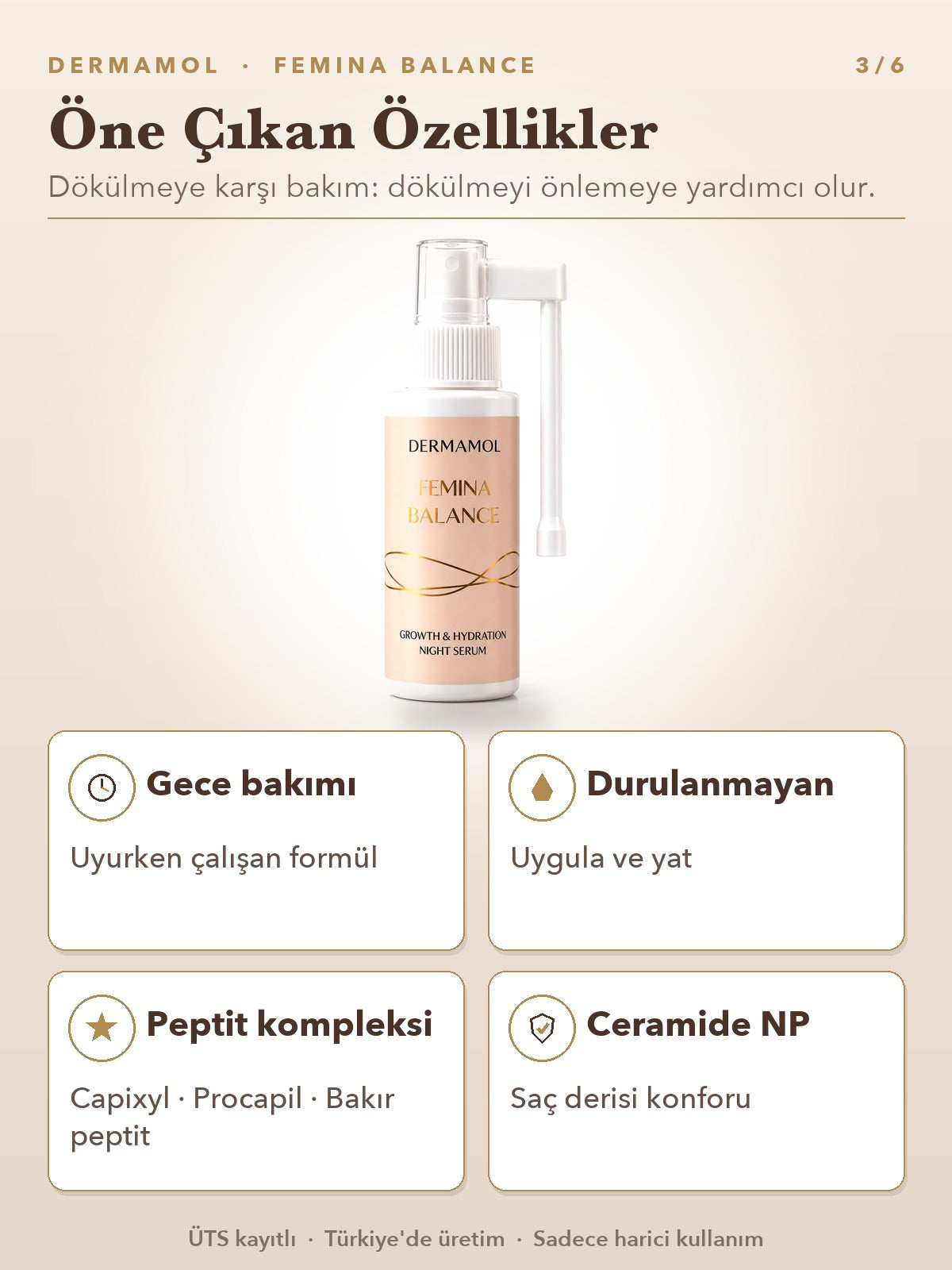 Femina Balance Gece Serumu 50 ml 3'li Paket (3 Aylık)
