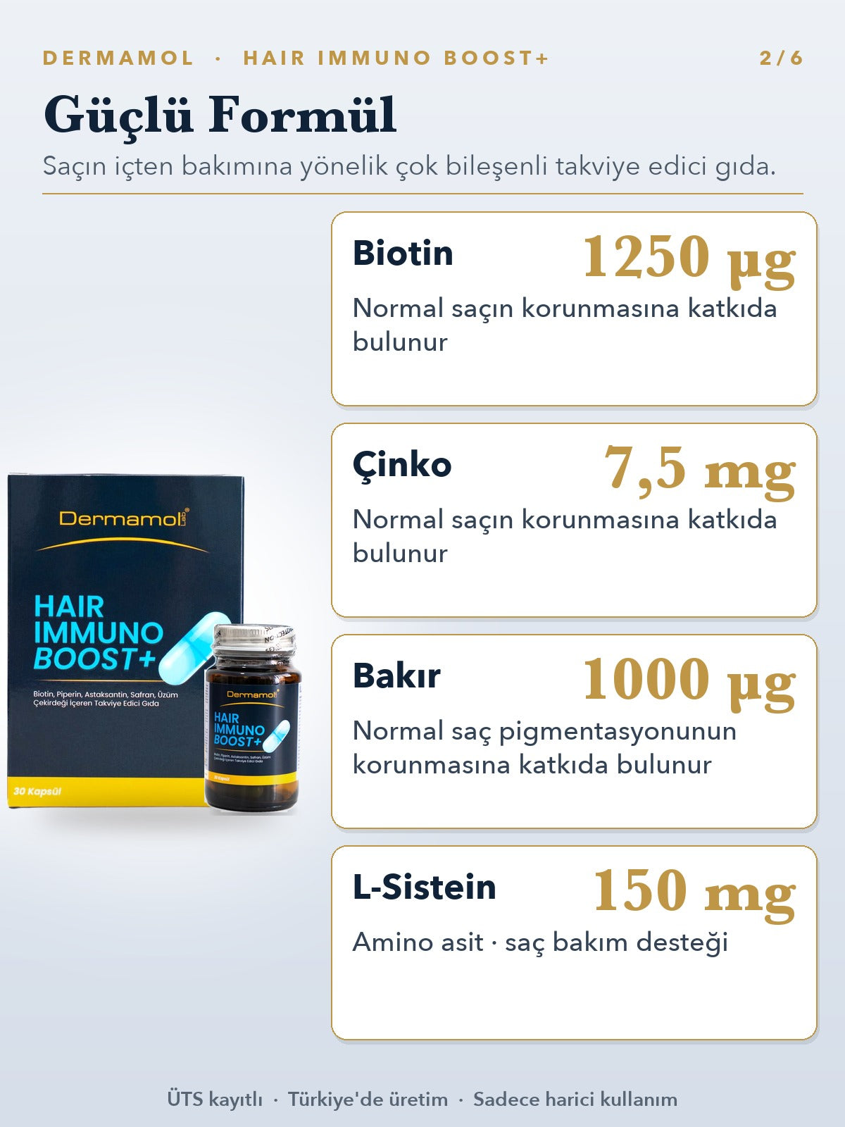 Hair Immuno Boost+ Takviye Edici Gıda 30 Kapsül 3'li Paket (3 Aylık)