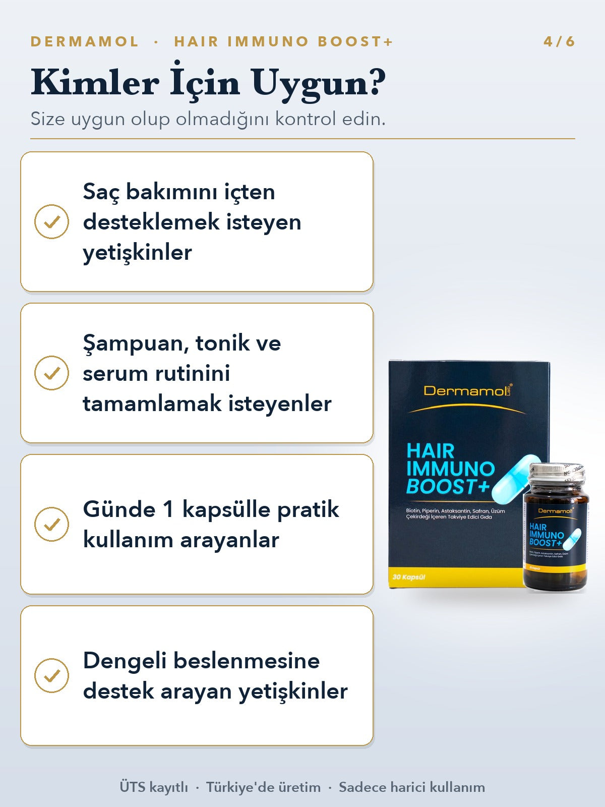 Hair Immuno Boost+ Takviye Edici Gıda 30 Kapsül 3'li Paket (3 Aylık)