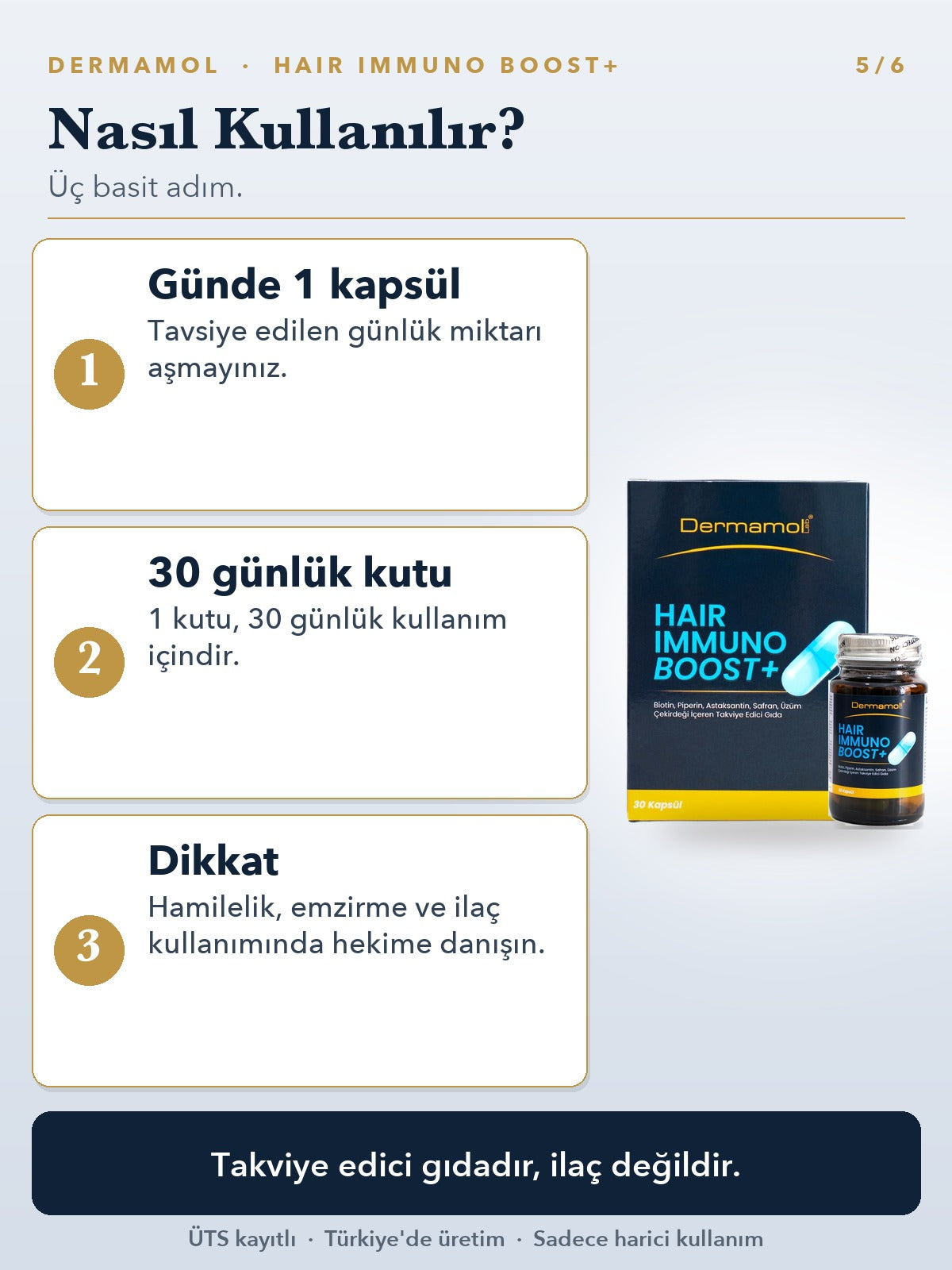 Hair Immuno Boost+ Takviye Edici Gıda 30 Kapsül 3'li Paket (3 Aylık)