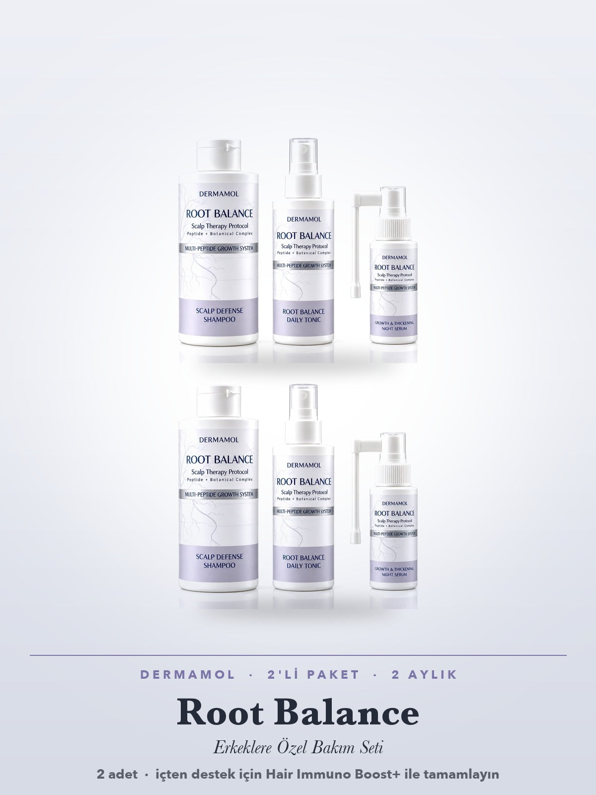 Dermamol Root Balance Erkek Saç Bakım Seti 2'li Paket (2 Aylık)