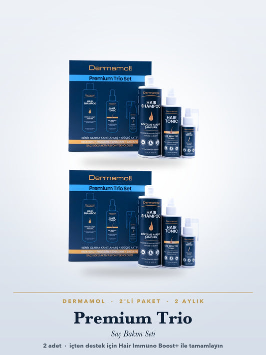 Dermamol Premium Trio Saç Bakım Seti 2'li Paket (2 Aylık)