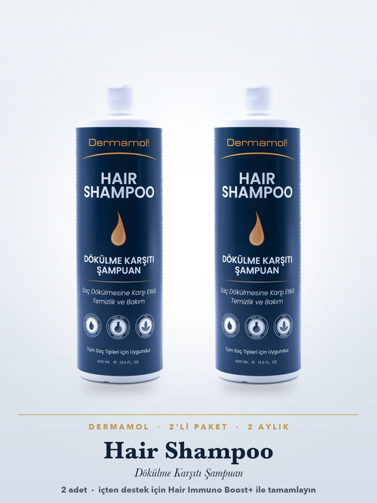 Hair Shampoo Dökülme Karşıtı Şampuan 400 ml 2'li Paket (2 Aylık)