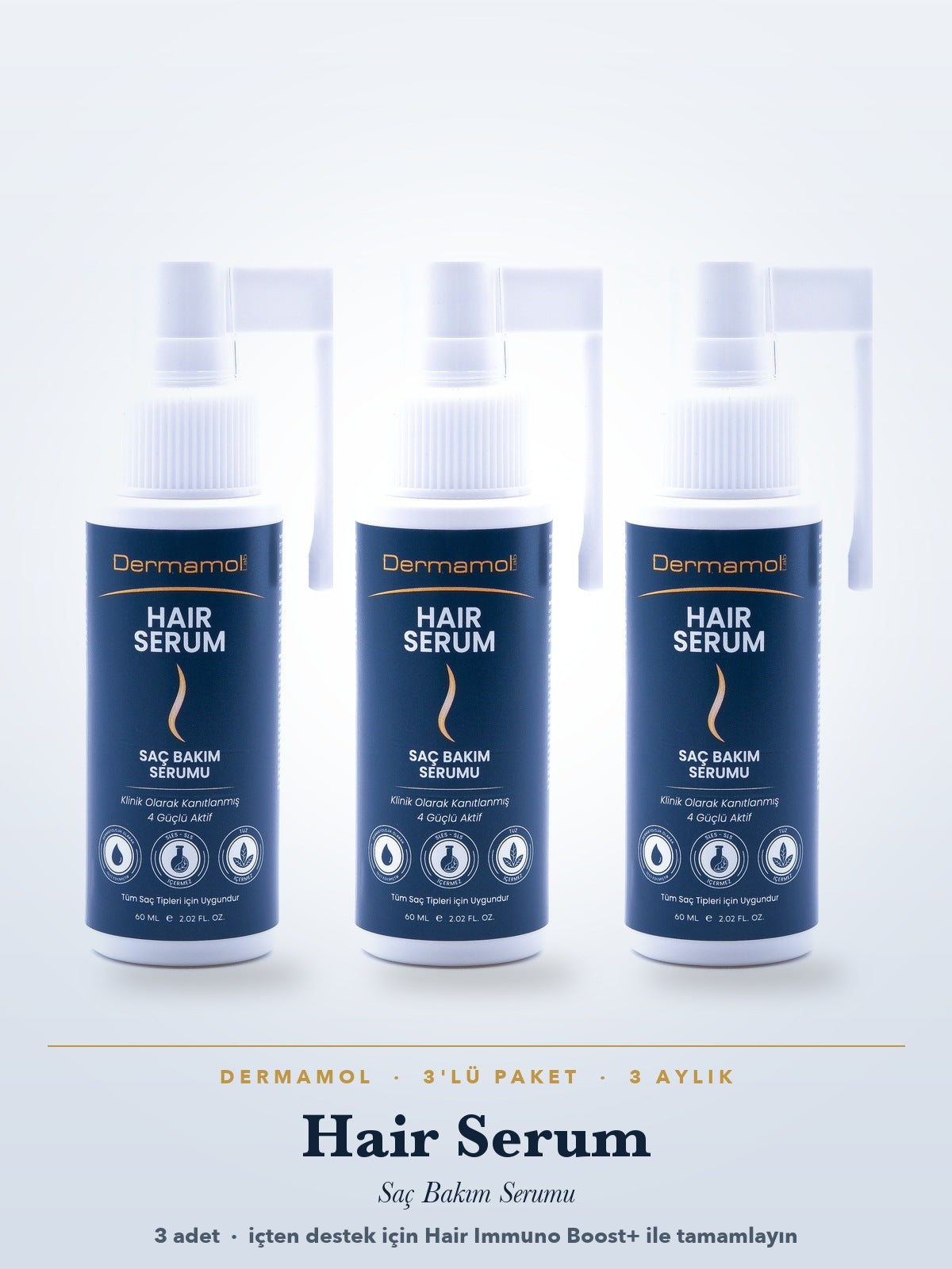 Hair Serum Saç Bakım Serumu 60 ml 3'li Paket (3 Aylık)