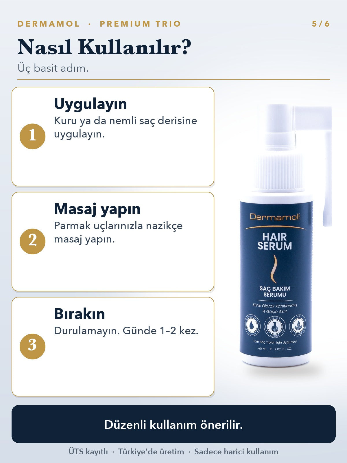 Hair Serum Saç Bakım Serumu 60 ml 3'li Paket (3 Aylık)