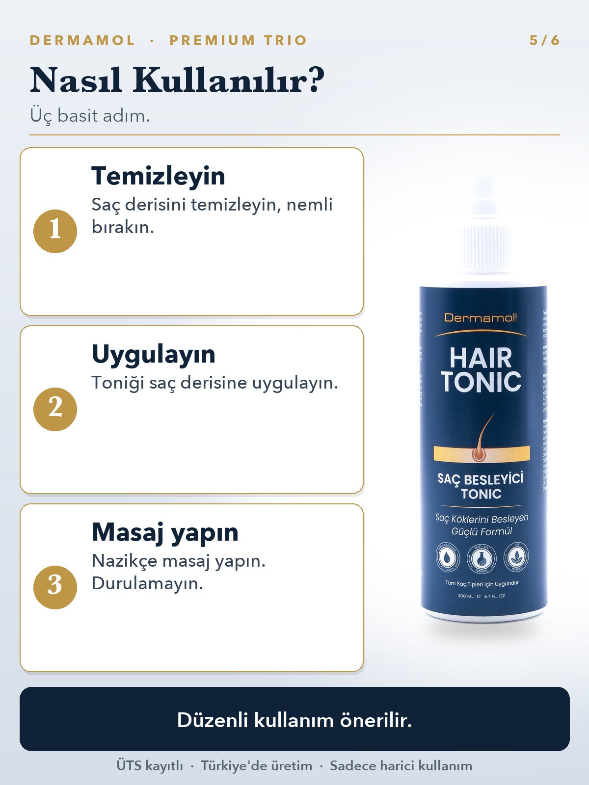 Hair Tonic Saç Besleyici Tonik 200 ml 3'li Paket (3 Aylık)