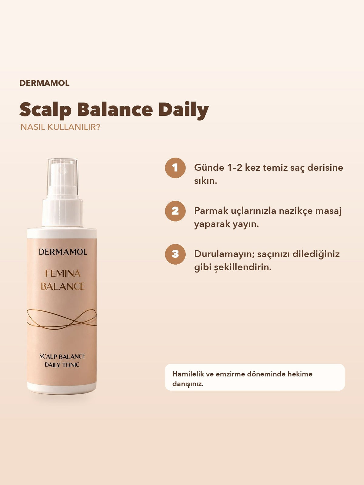 Dermamol Femina Balance Scalp Balance Daily Saç Toniği 150 ml Kadınlar İçin Redensyl Baicapil