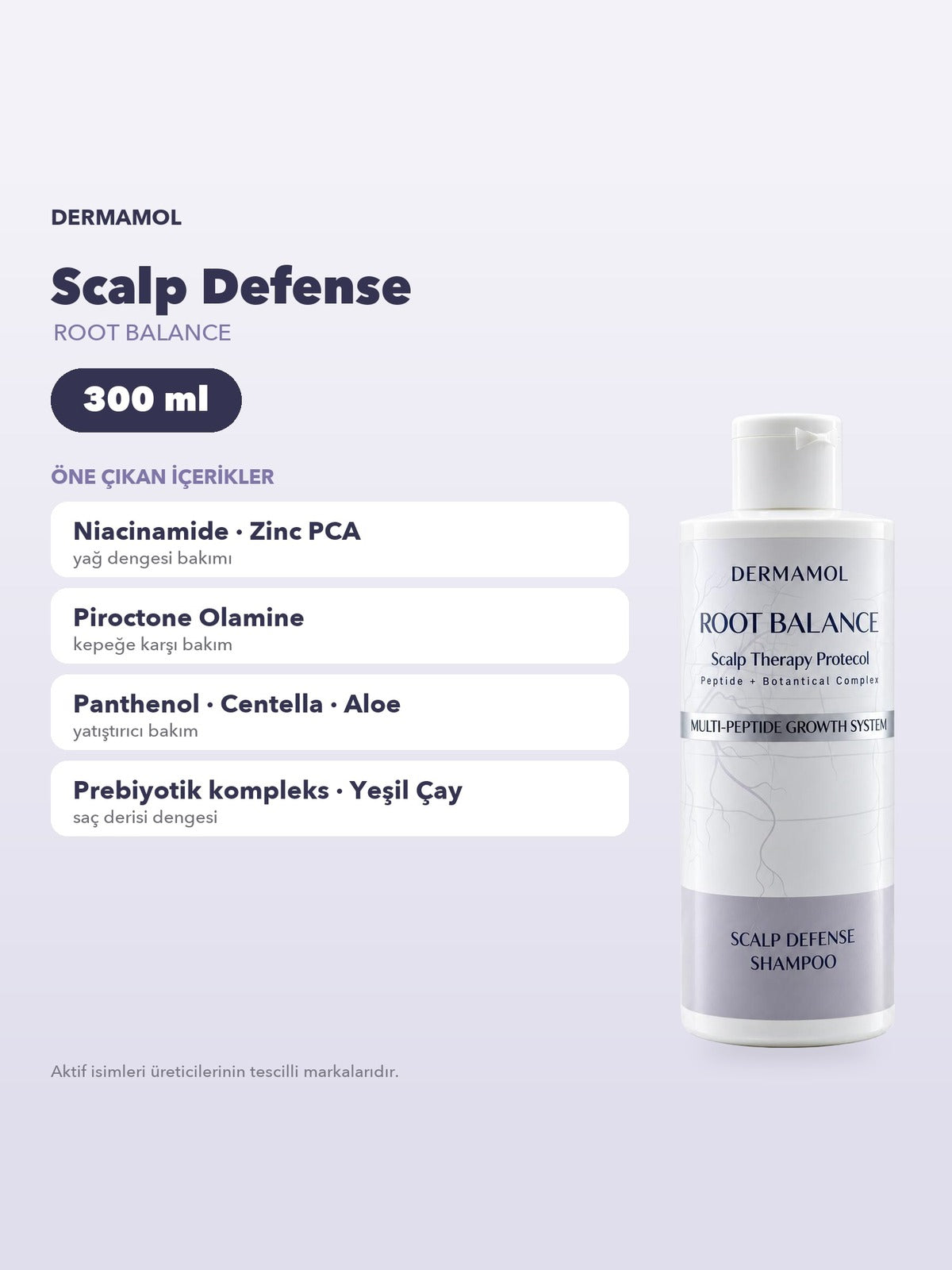 Dermamol Root Balance Scalp Defense Şampuan 300 ml Kepek ve Yağlanmaya Karşı Niacinamide