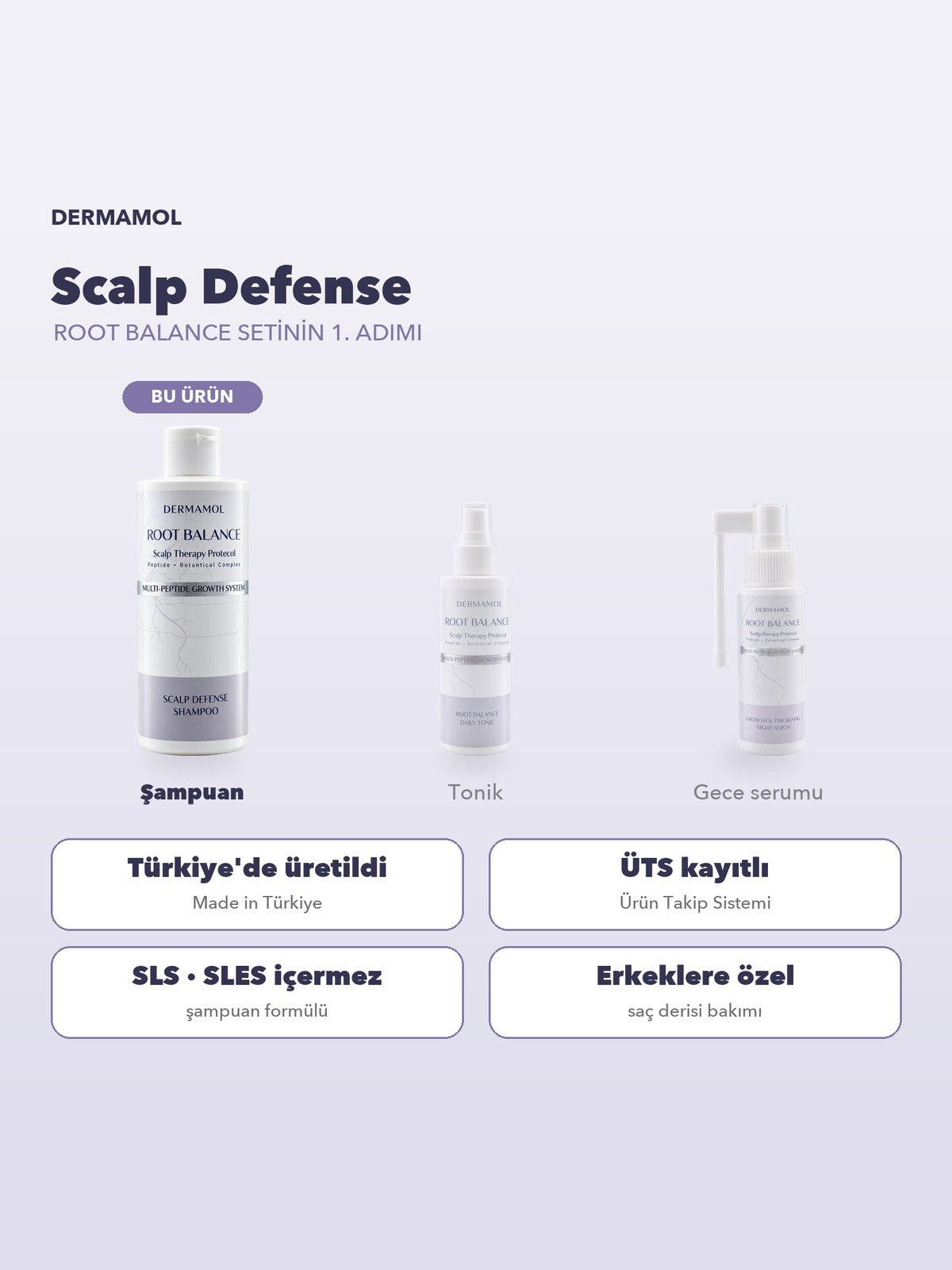 Dermamol Root Balance Scalp Defense Şampuan 300 ml Kepek ve Yağlanmaya Karşı Niacinamide