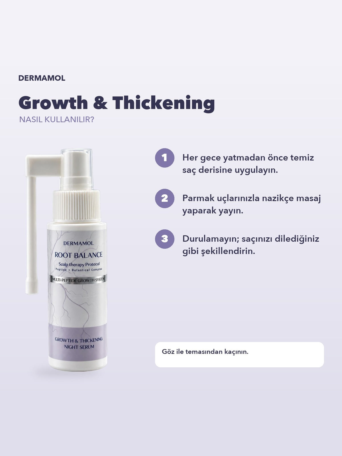 Dermamol Root Balance Growth & Thickening Gece Saç Serumu 50 ml Capixyl Procapil Peptit