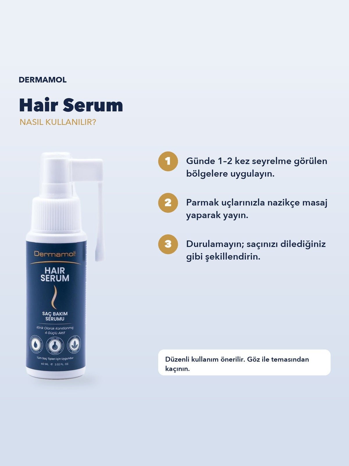 Dermamol Hair Serum Saç Bakım Serumu 60 ml Redensyl Capixyl Baicapil AnaGain Durulanmayan