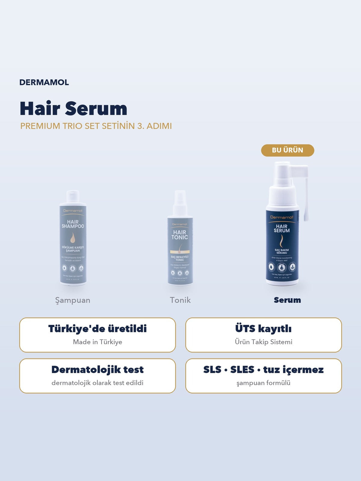 Dermamol Hair Serum Saç Bakım Serumu 60 ml Redensyl Capixyl Baicapil AnaGain Durulanmayan